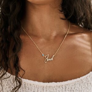 Collar con Nombre y Piedra